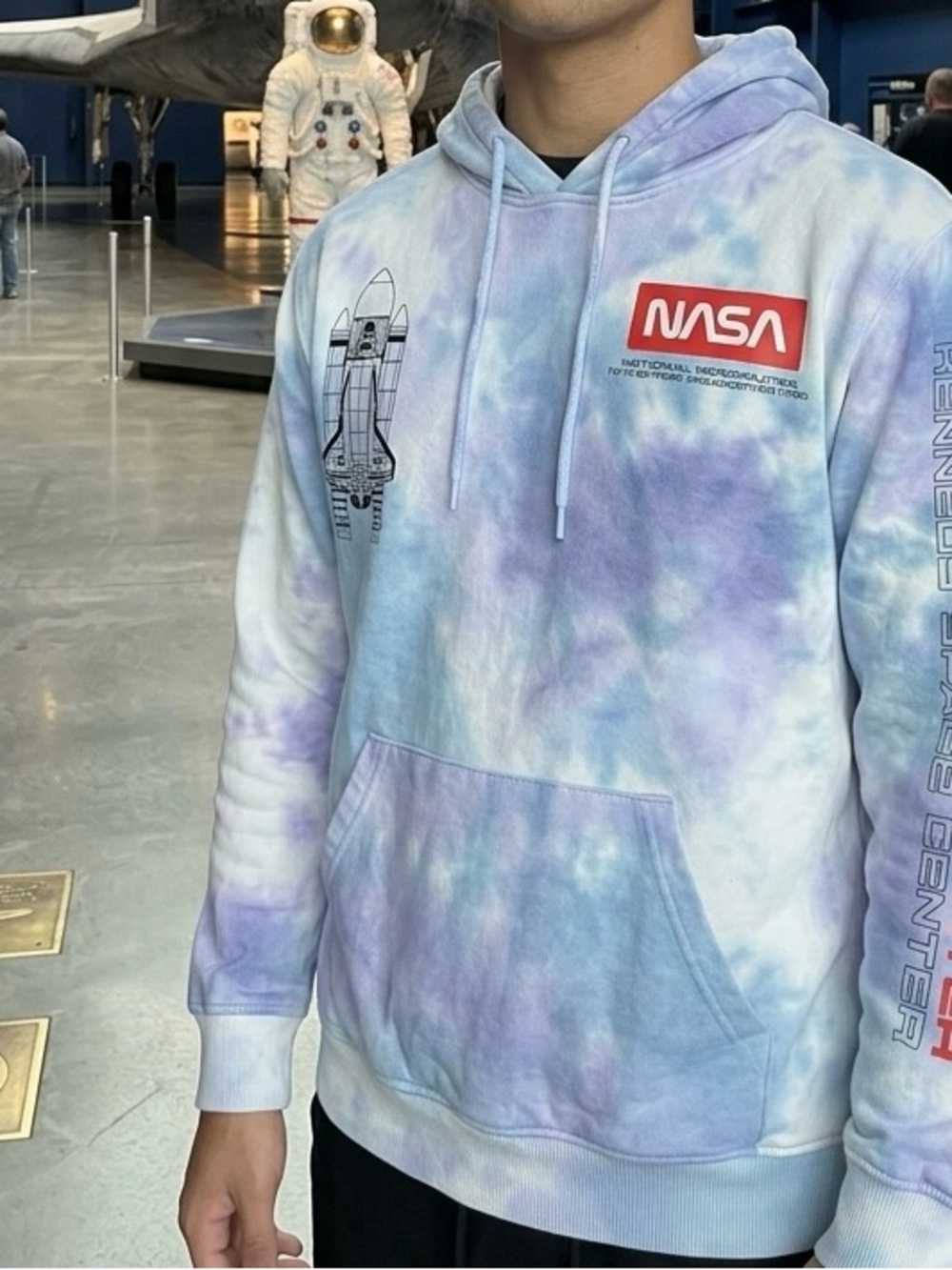 NASA Tie-Dye Hoodie - Blue and Purple Men’s Size Medium